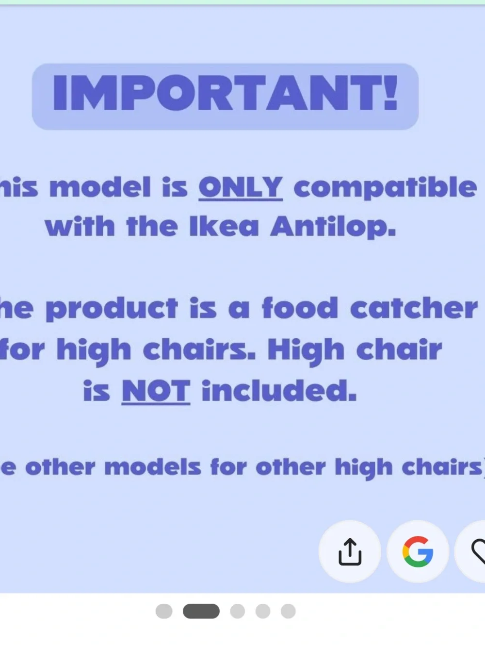 Kids high chair accessory label